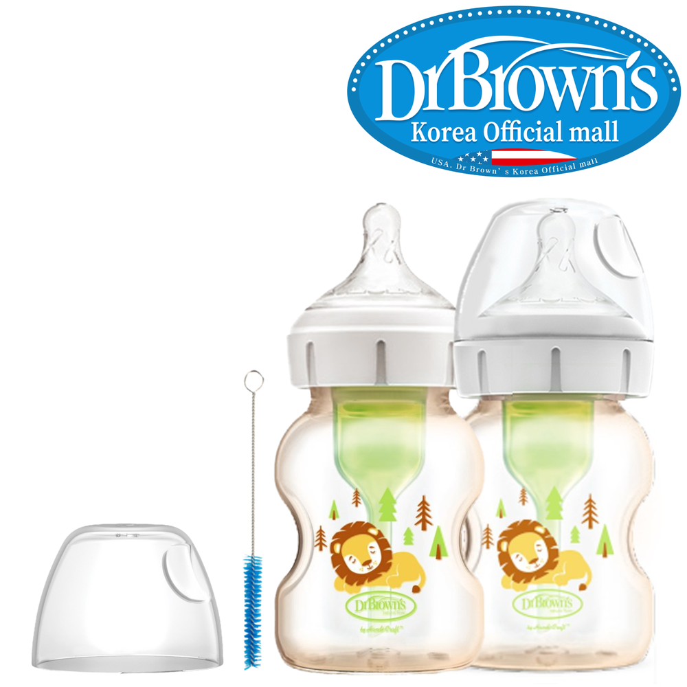 닥터브라운 오피셜 / PPSU 젖병 와이드넥 150ml 2개 (라이언 ) - 상품 이미지