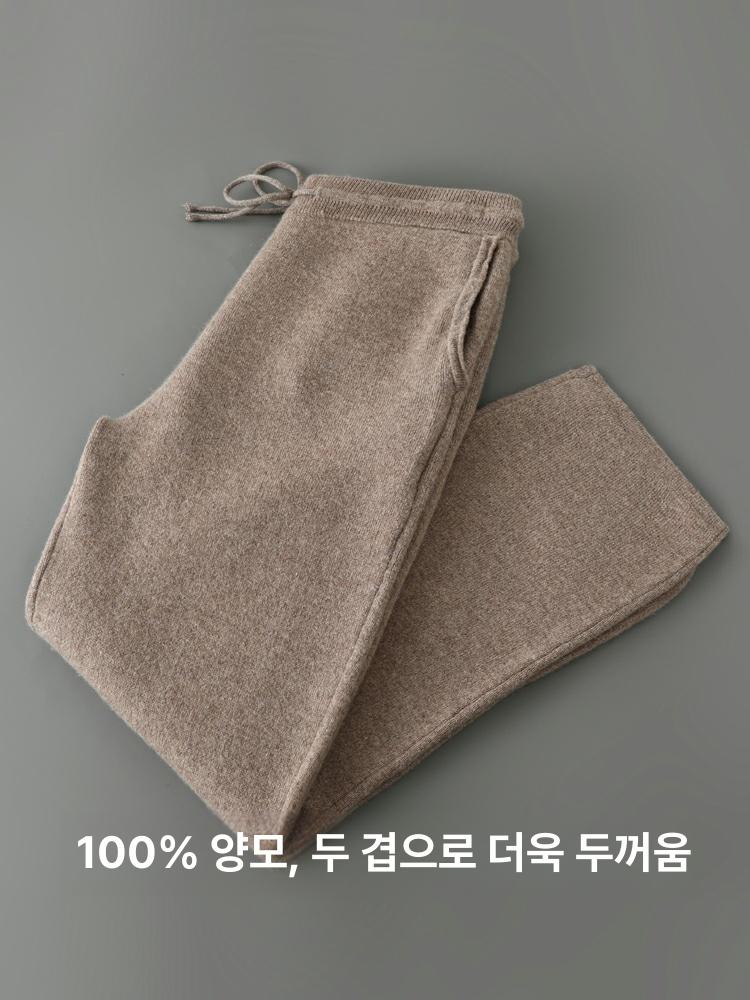 캐시미어 니트바지 남녀공용 울 100% 겨울 레깅스 - 상세 이미지 4
