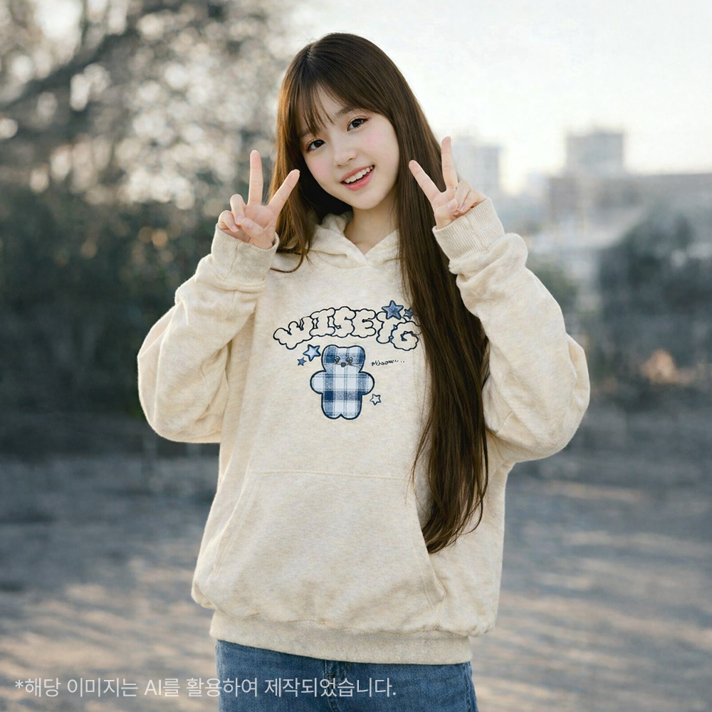 [온라인단독] 더데이걸 TDGS 레터 후드 맨투맨 TGMH26FYE - 상품 이미지