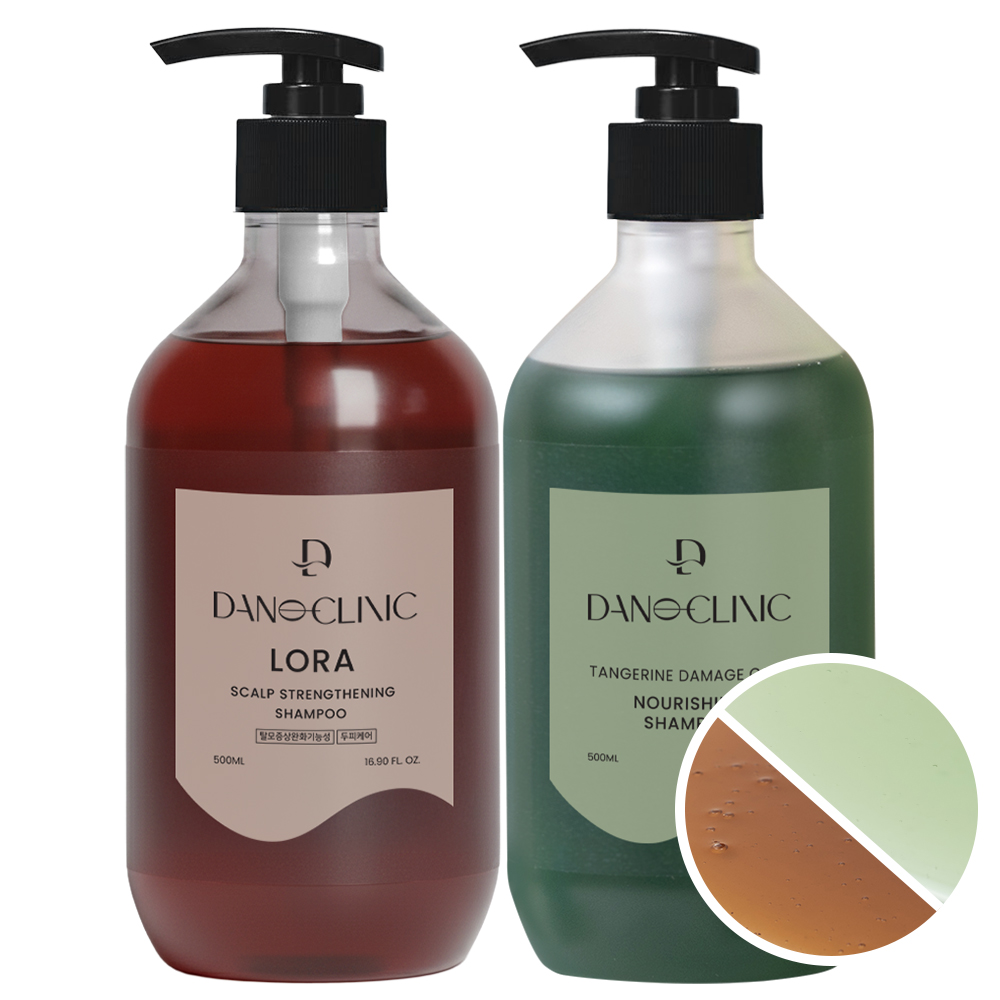 [1+1] 다노클리닉 너리싱 샴푸 500ml + 로라 탈모방지 샴푸 500ml 2개입 제품 이미지