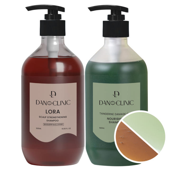 다노클리닉 너리싱 샴푸 500ml + 로라 탈모방지 샴푸 500ml