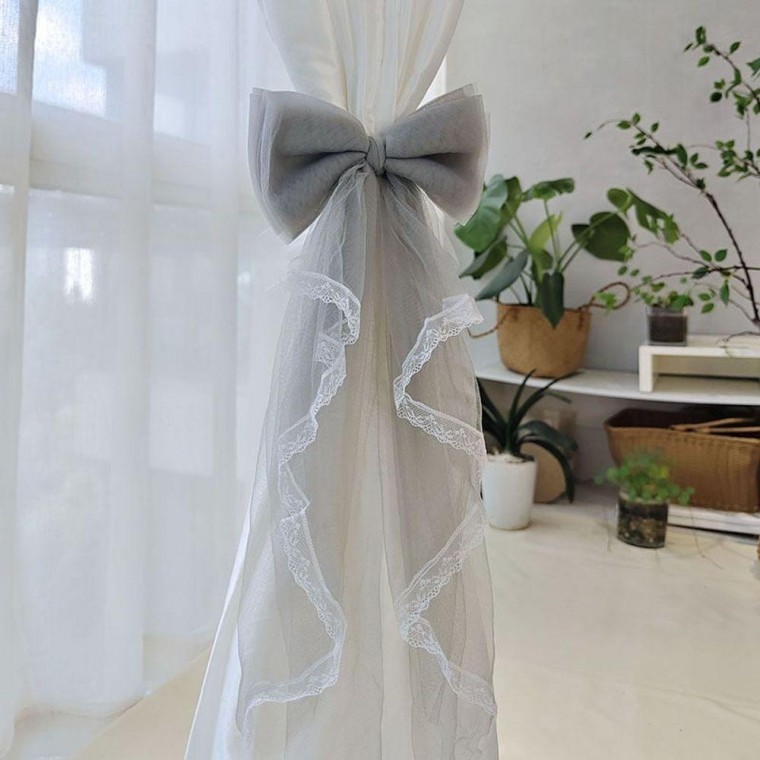지니몰 끈 부자재 고리 2p 커튼타이 커튼 타이백 레이스 장식 원룸 리본