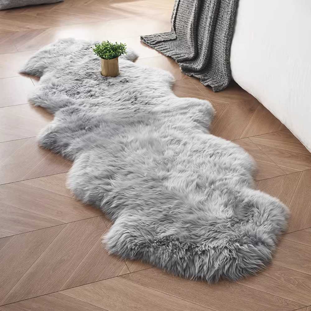 양털러그 대형 카페트 천연 방석 구름 장모 화이트 순백색 120x210cm 4P 이미지 7