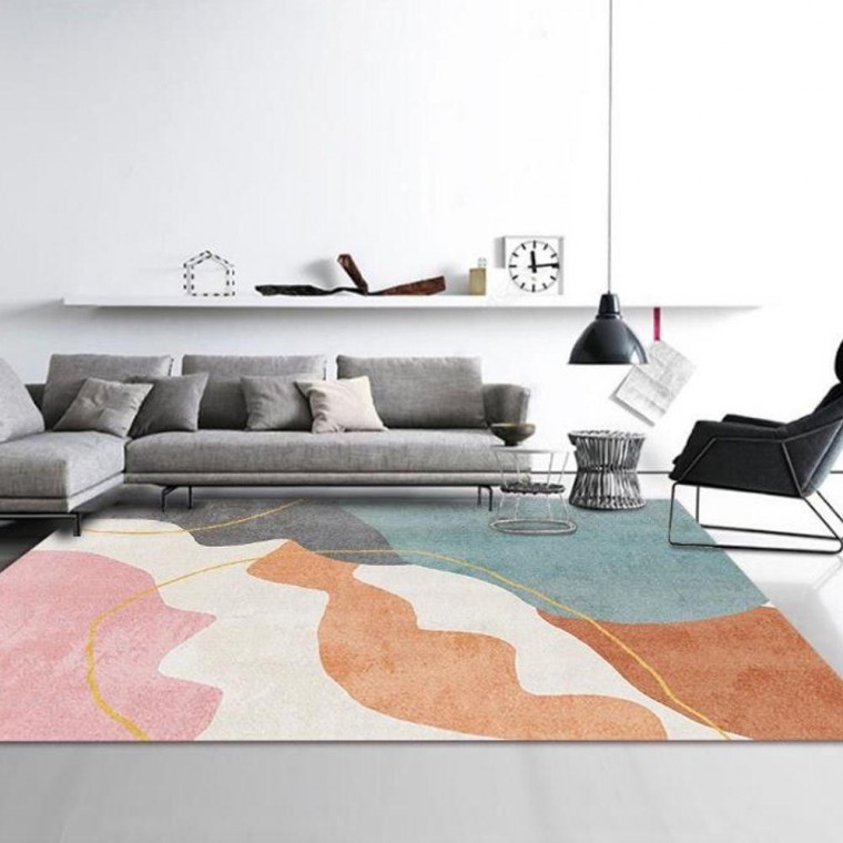 지니몰 논슬립 카펫트 아트 침실 모던 유아 이불 북유럽 인테리어 보온 거실 러그 패드 면카페트