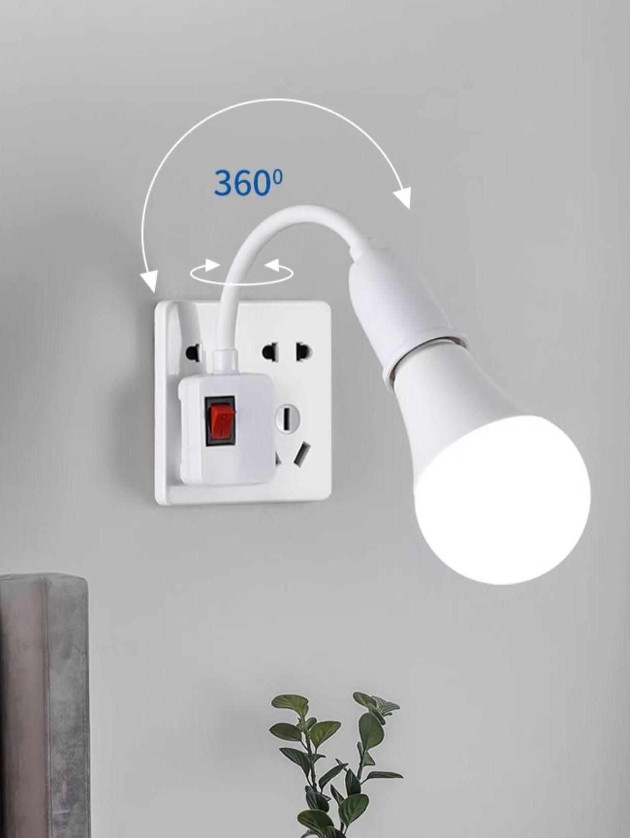 콘센트등 침대 벽등 침실등 취침등 램프 플러그형 2구 9w 화이트라이트 - 상품 이미지