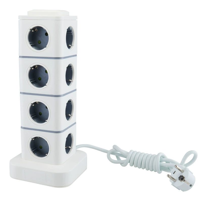 멀티탭 타워 고용량 세로형 스위치 개별 어댑터 콘센트 1.8m 3단 USB 없음 - 상세 이미지 2