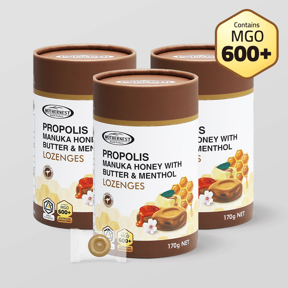마더네스트 호주산 프로폴리스 마누카허니 버터멘톨 캔디 (MGO600+) 170g, 3개 - 상품 이미지