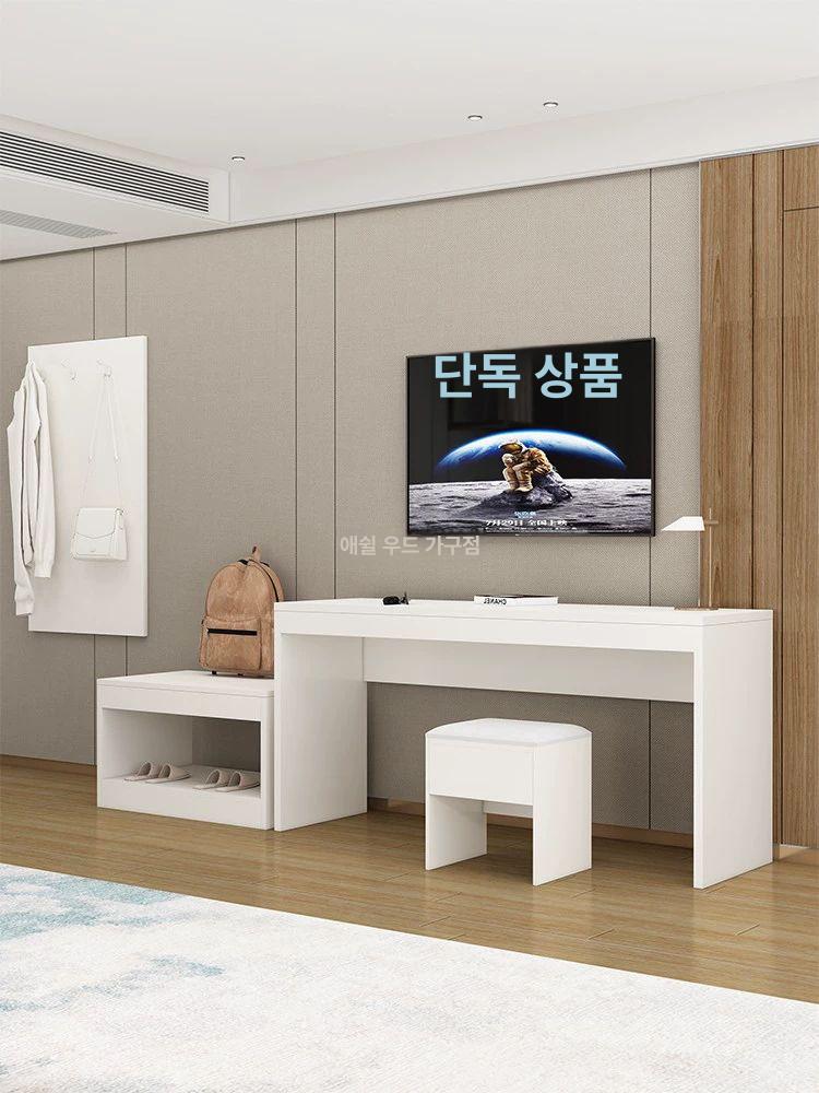 호텔 모텔 티비다이 가구 TV 테이블 사이드 숙박업소 140 그레이 오크+행거 - 상세 이미지 5