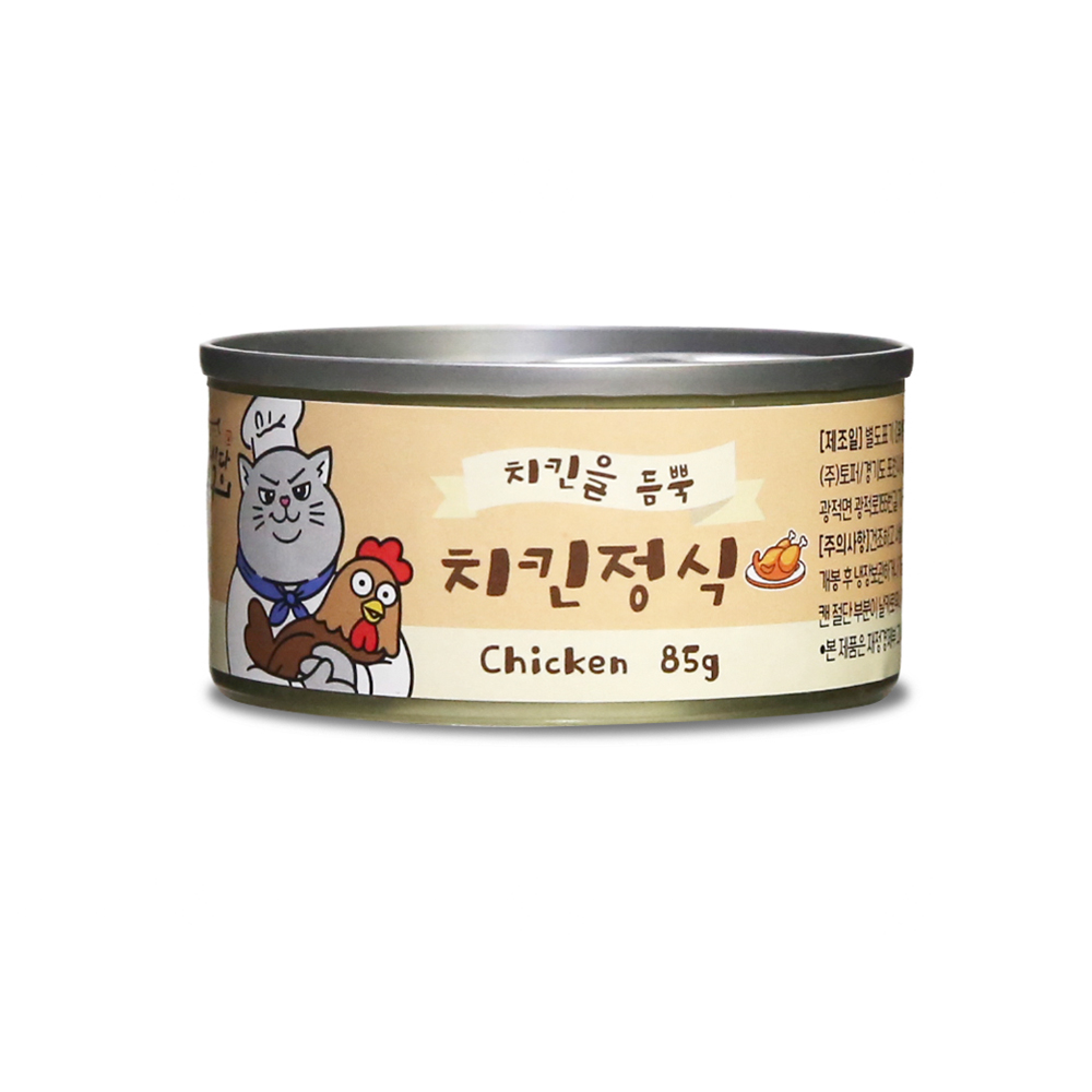 냥냥식당 치킨정식 고양이캔 치킨, 85g, 1개 - 상품 이미지