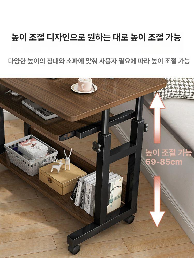 이동형 컴퓨터책상 높이조절 미니 pc 이동식 노트북 테이블 코너형 바퀴달린 데스크탑 - 상세 이미지 4