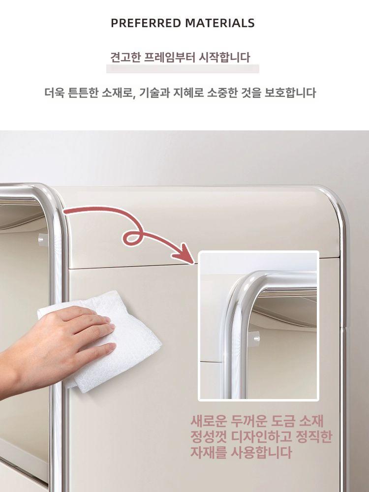 모던 주방 수납장 3층 높이 철제 캐비닛 x 길이 크림화이트 4도어 A - 상세 이미지 4