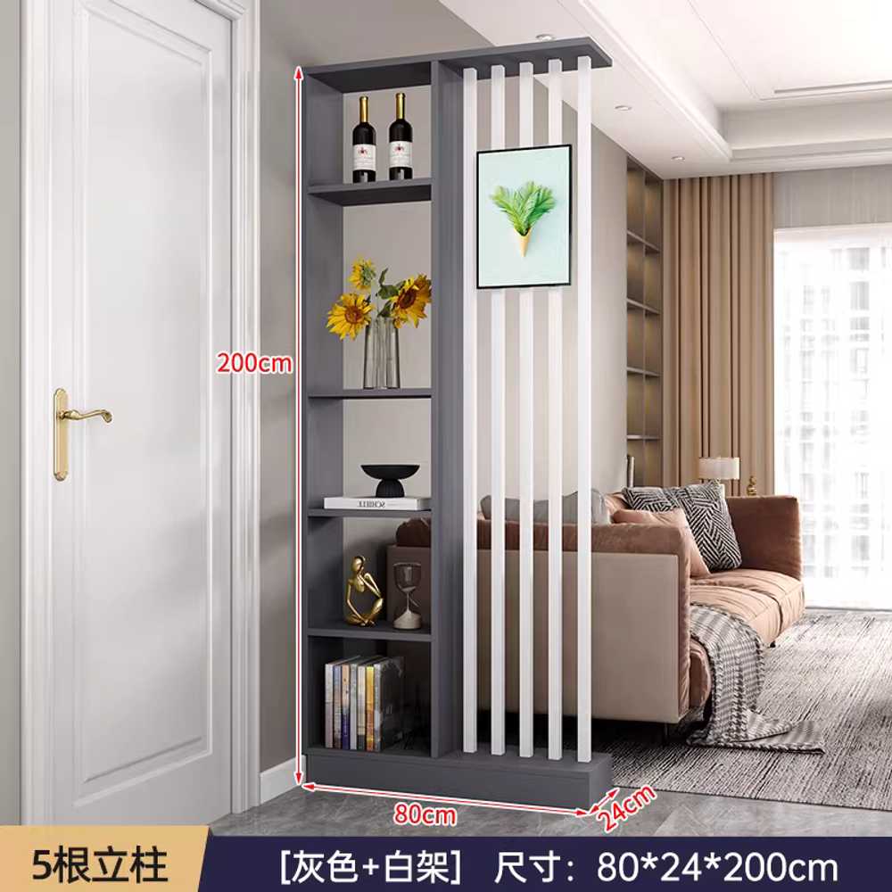공간분리 파티션 현관 설치 카페 예쁜 견고한 울타리 80x200x24cm 화이트+화이트 이미지 6