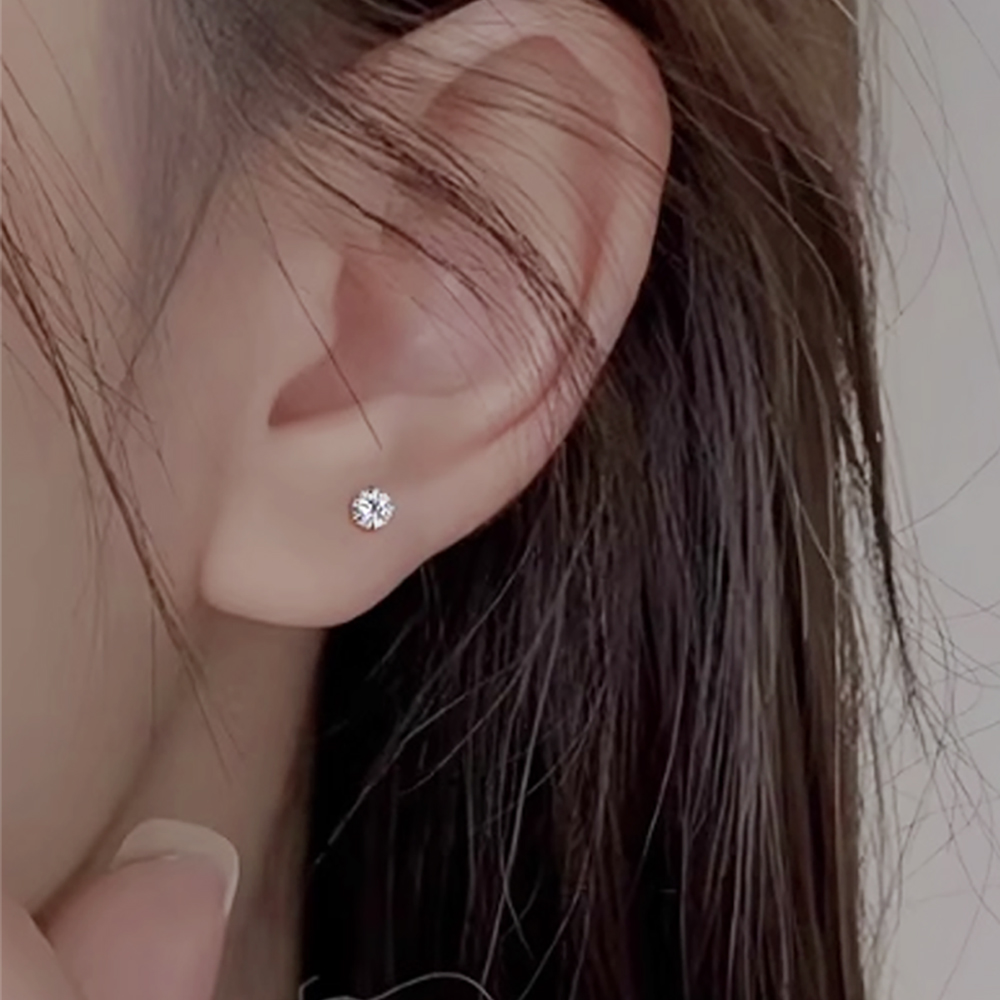 S999 3mm 큐빅 스터드 귀걸이 순은 미니 아르제아 - 상세 이미지 3