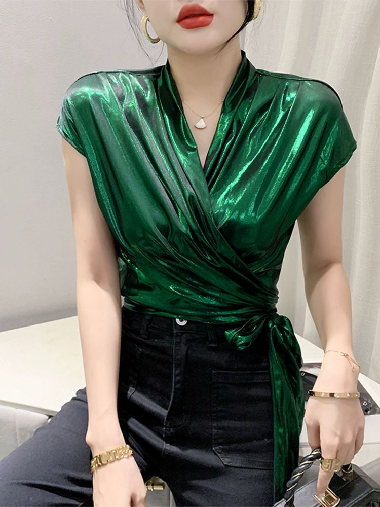 라인댄스복 브이넥 랩 상의 스트랩 댄스복 - 상세 이미지 2