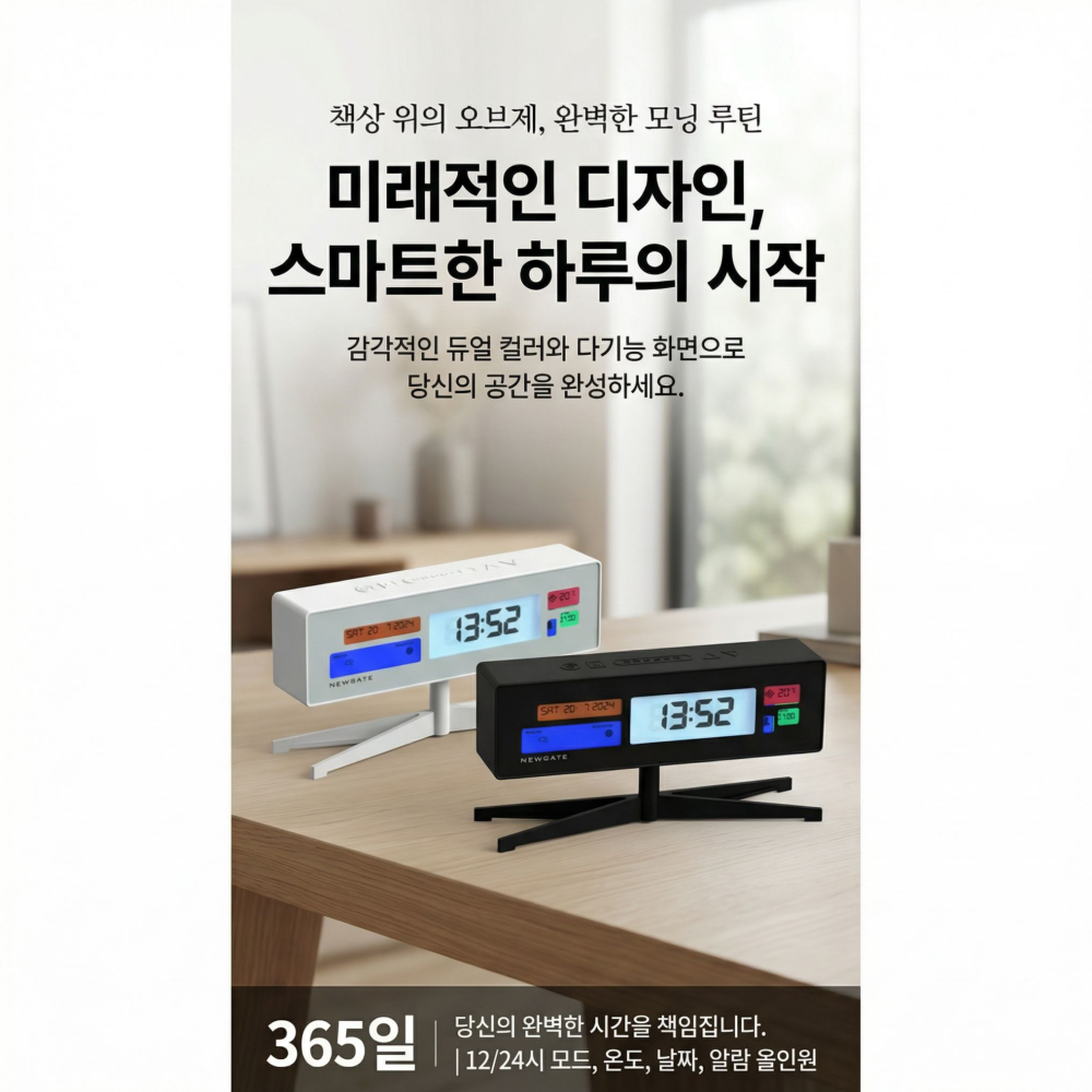 뉴게이트 슈퍼지니어스 LCD 시계 블랙 - 상세 이미지 5