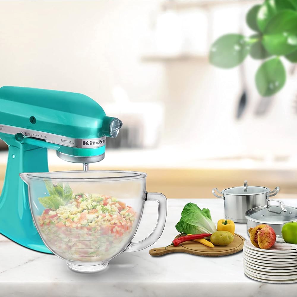 KITCHENAID 스탠드 믹서와 호환되는 유리 그릇, 4.7L(5쿼트), Artisan 5KSM125, 5KSM150, 5KSM175, 5KSM7580, KSM150, RRK15 - 상세 이미지 2