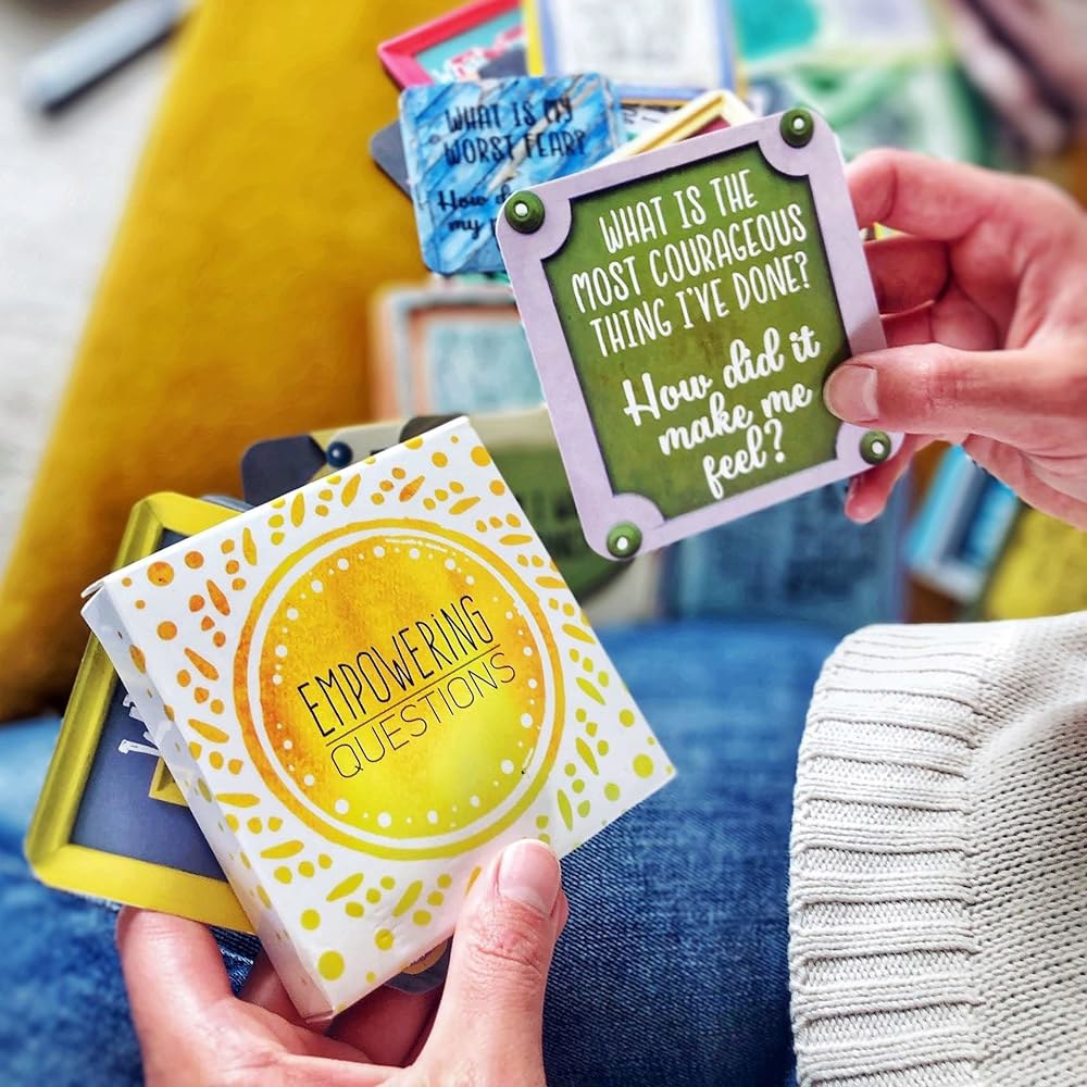Sunny Present Empowering Questions Cards 케어 과정을 글쓰기 52장 선택한 - 오리지널 덱 위한 기타 셀프 마음챙김 또는 명상, 카드 - 상세 이미지 2