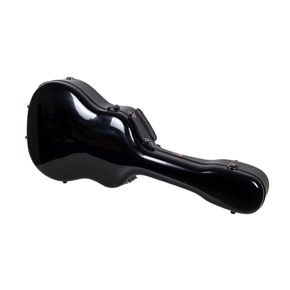 Crossrock 유리 섬유 범용 어쿠스틱 기타 케이스 14-Fret Gibson L-00, 야마하 LS/AC 콘서트, 테일러 그랜드 콘서트 및 일부 유형의 Dobro-Black - 상품 이미지