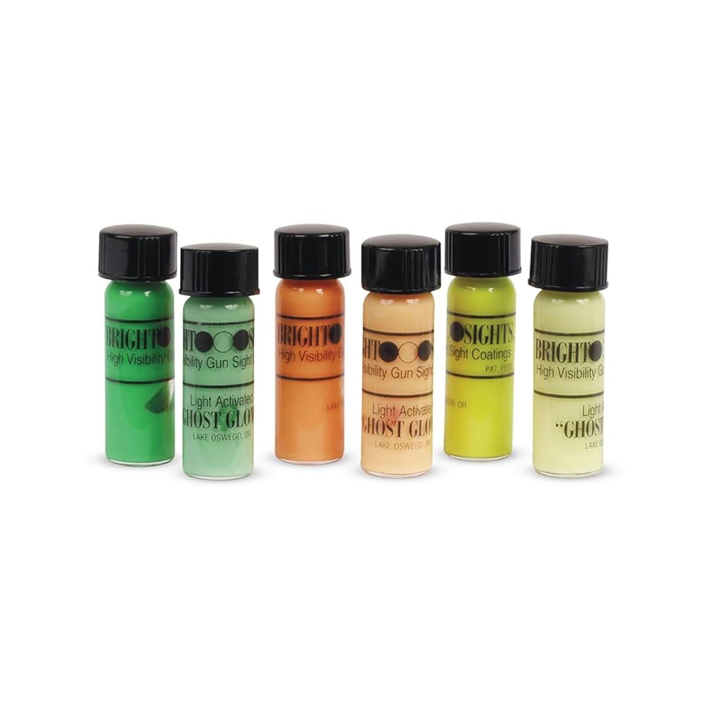 TRUGLO GLO-BRITE 총기 조준기, 조절 손잡이용 고가시성 페인트 키트 금속, 플라스틱 및 기타 많은 소재에 부착, 총 조준기 코팅 3개(옐로우, 오렌지 그린) - 상품 이미지