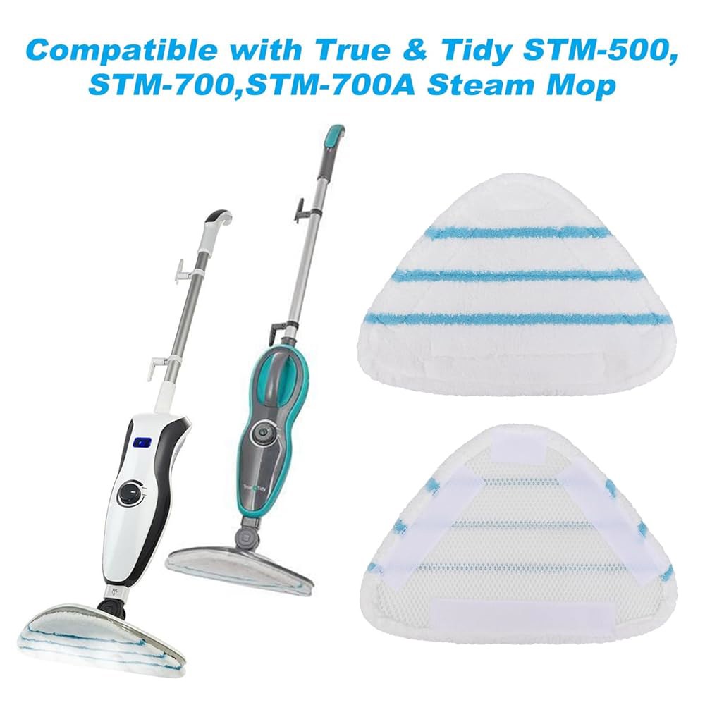 True & Tidy STM-500, STM-700, 대걸레에 패드(8팩) 극세사 바닥 스팀 삼각형 패드 대걸레 커버 STM-700A 교체품, 기타 가능한 적합, 청소 천, 대걸레 - 상세 이미지 3