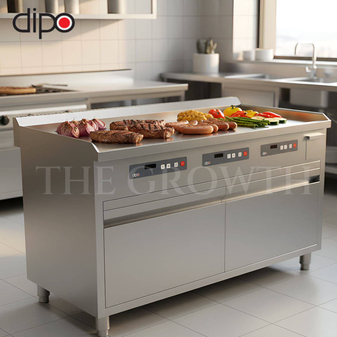 전기그리들 업소용 부침기 인덕션 디포 1500 3구 사각 부침개 토스트 그릴 철판