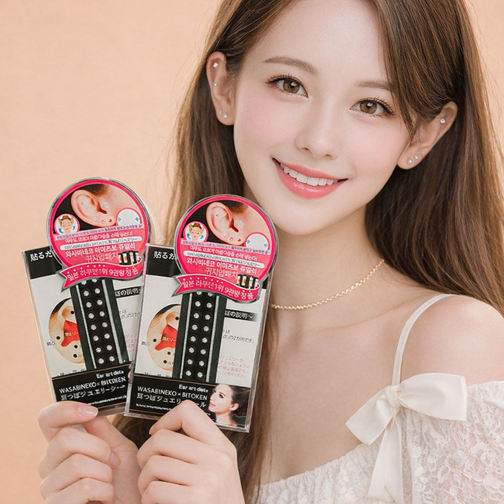 와사비네코 귀안뚫는귀걸이 안뚫은 붙이는 귀걸이 M - 상품 이미지