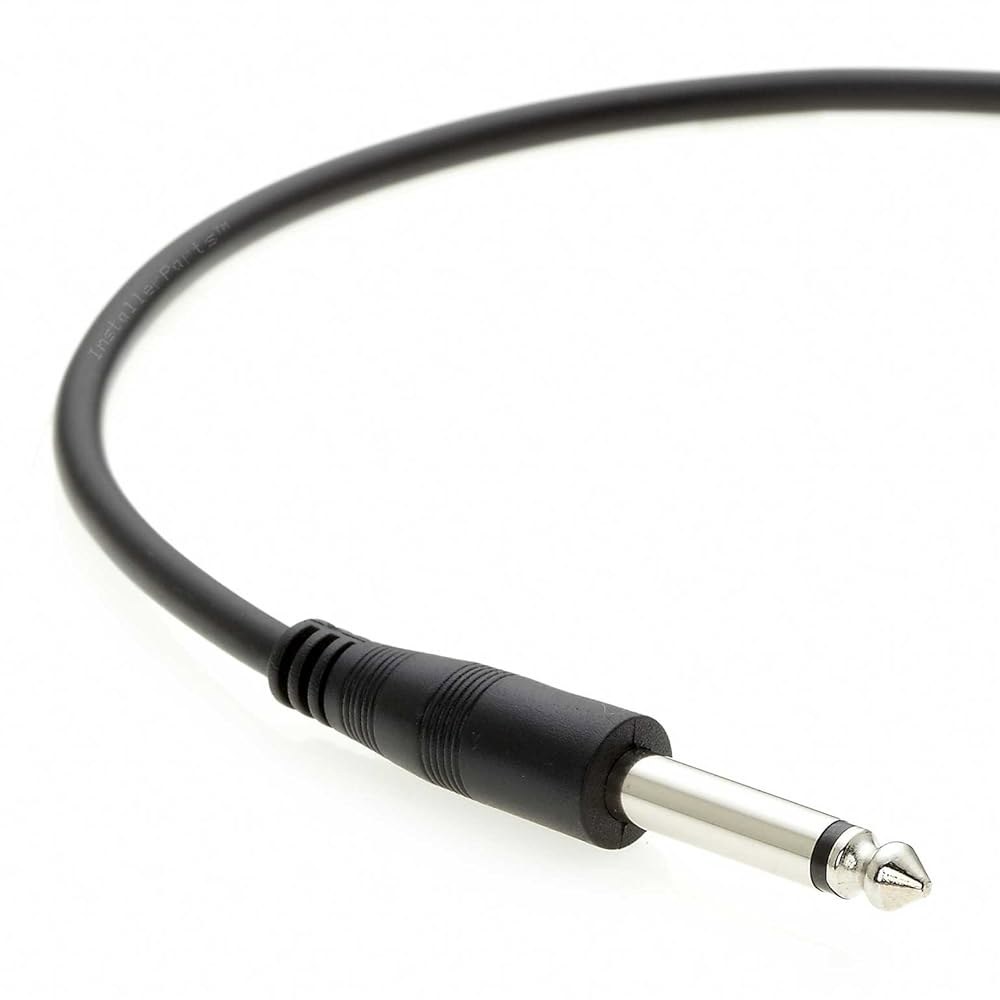InstallerParts 100피트 0.6cm(1/4인치) 모노 수-암 악기 및 마이크와 기타 앰프, 호환되는 케이블 연장 오디오 6 Feet Black - 상세 이미지 2