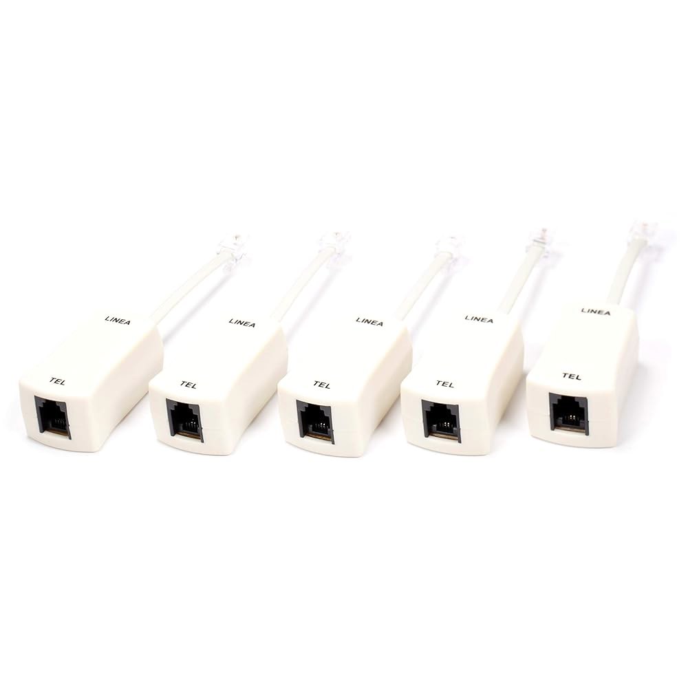 2 와이어, 1 라인 DSL 5팩 - 전화선에서 소음 필터 기타 제거 관련 문제 1 Pack Ivory - 상품 이미지