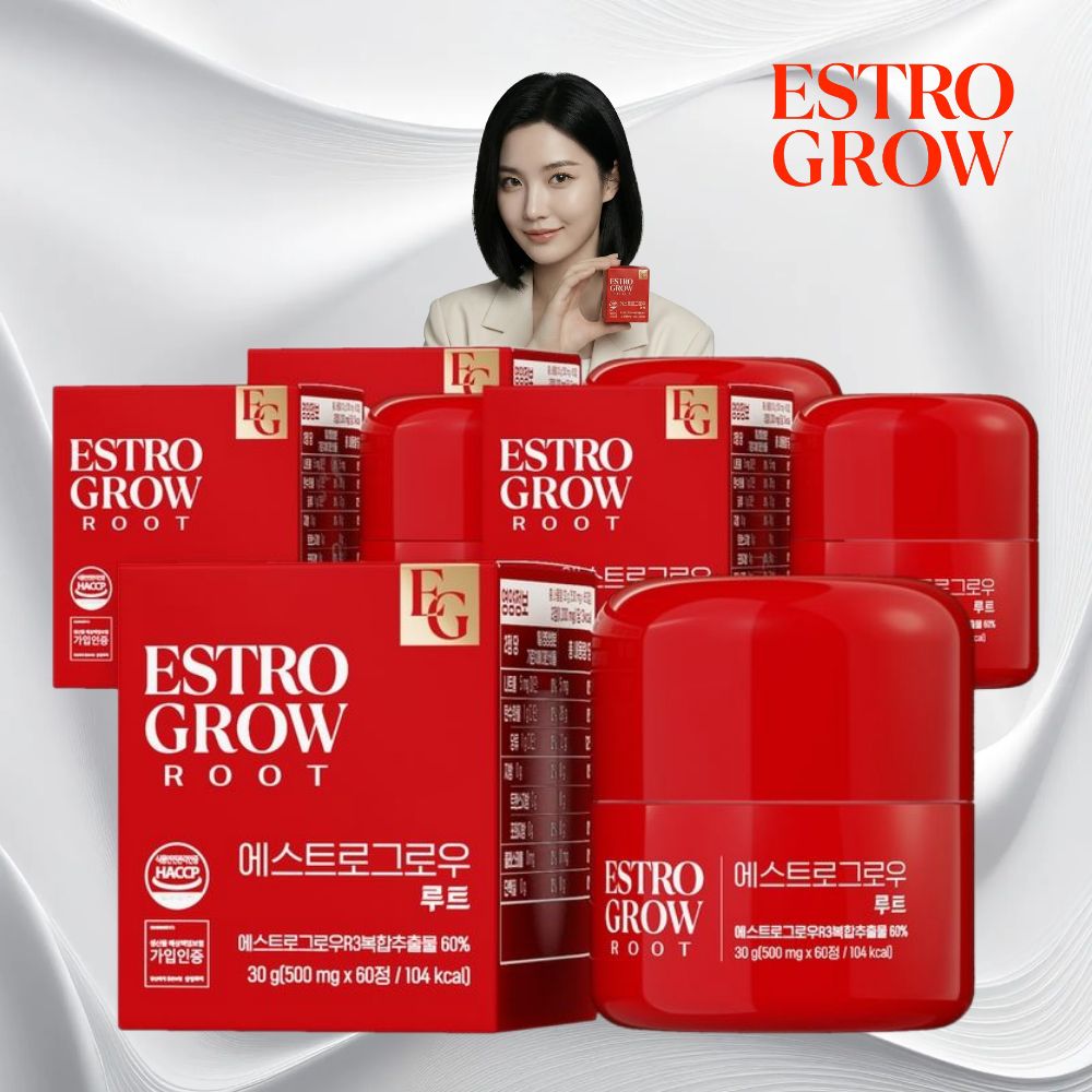 에스트로그로우 루트 여성 비오틴 아누카사과분말 맥주효모 함유 데일리 간편 섭취 보조제 캔디류 60정, 4개 제품 이미지