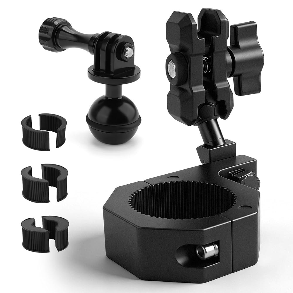 Jerbor 알루미늄 UTV ATV 카메라 5.1cm(2인치) 범용 4.8cm(1.75인치) 360 카메라용 액션 3.8cm(1.5인치) 2.5cm(1인치) 홀더 Hero에 적합, - 상품 이미지