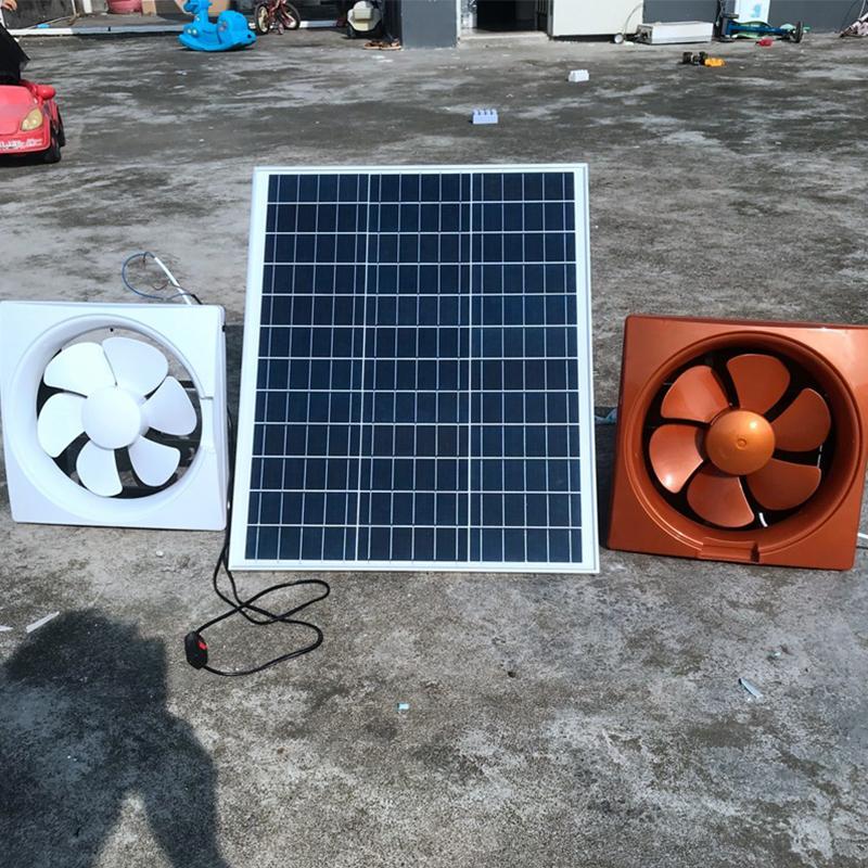 창문 환기팬 태양광 창고 농막 가정용 야외용 옥상 연기 6인치 12V + 25W 태양광 패널 - 상세 이미지 4