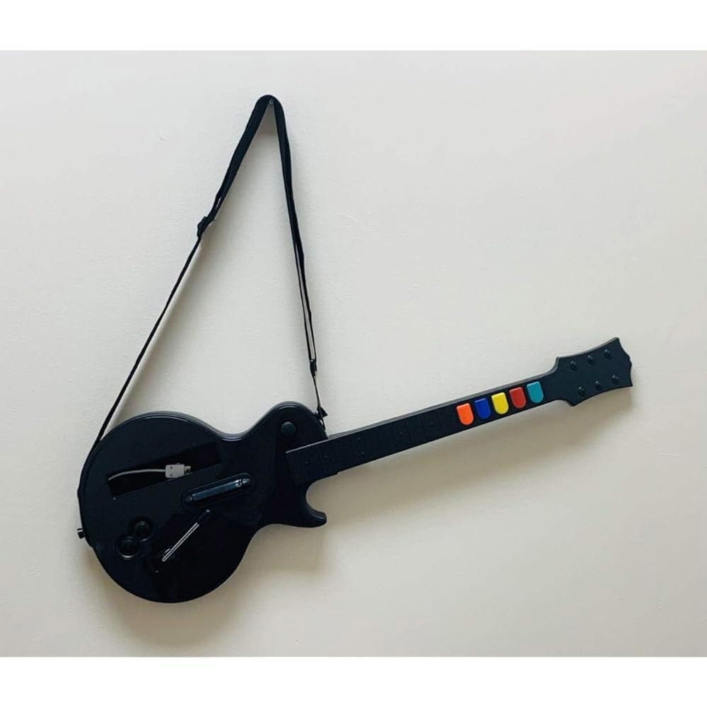 Guitar for Hero Wii and Games, Band 2 Black, U with Rock Strap Color - 상품 이미지