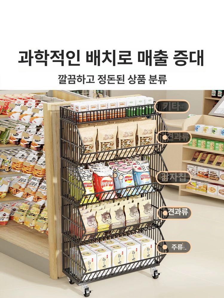 아크릴 계단형 원형 받침대 거치대 편의점 악세사리 투명 5단 블랙 대형 120 x 45x140 - 상세 이미지 2