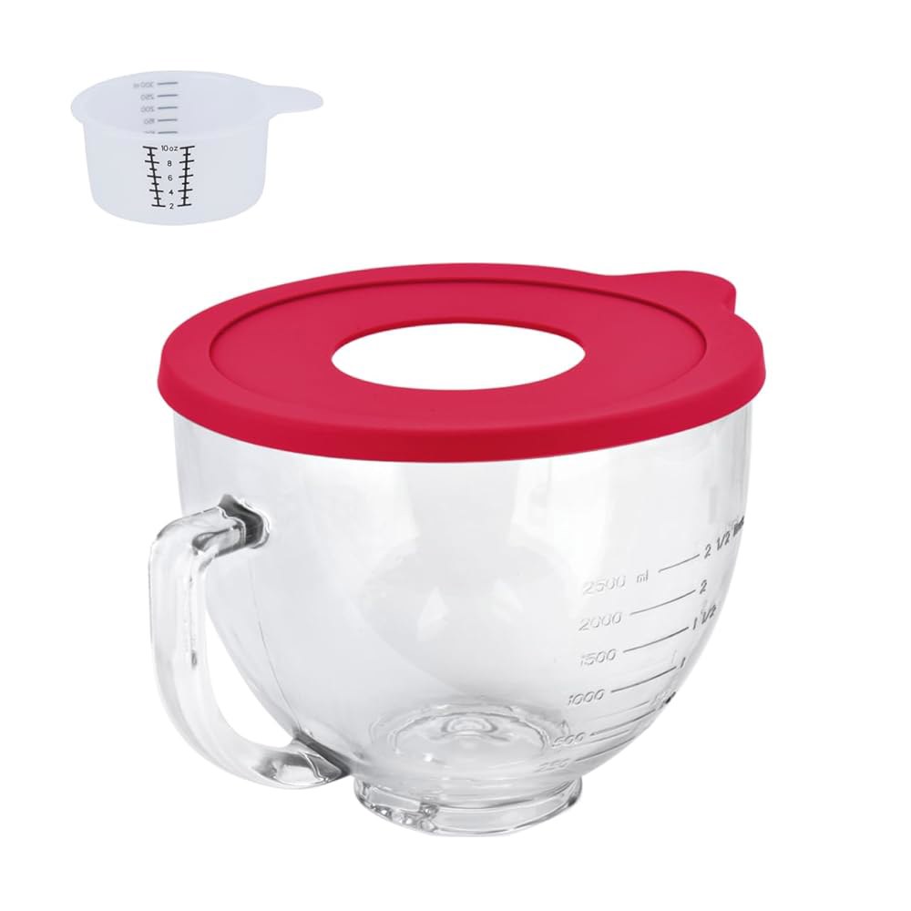 KITCHENAID 스탠드 믹서와 호환되는 유리 그릇, 4.7L(5쿼트), Artisan 5KSM125, 5KSM150, 5KSM175, 5KSM7580, KSM150, RRK15 - 상품 이미지