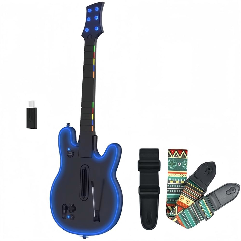 Lyvix Guitar Hero Controller for with Hero, Festival, RGB Light, Game Straps, Rechargeable Clone PS4 - 상품 이미지