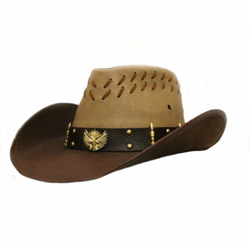 고급가죽 카우보이모자 초원 cowboy 서부 신사 사파리 버킷햇 모자 남자페도라 - 상세 이미지 5