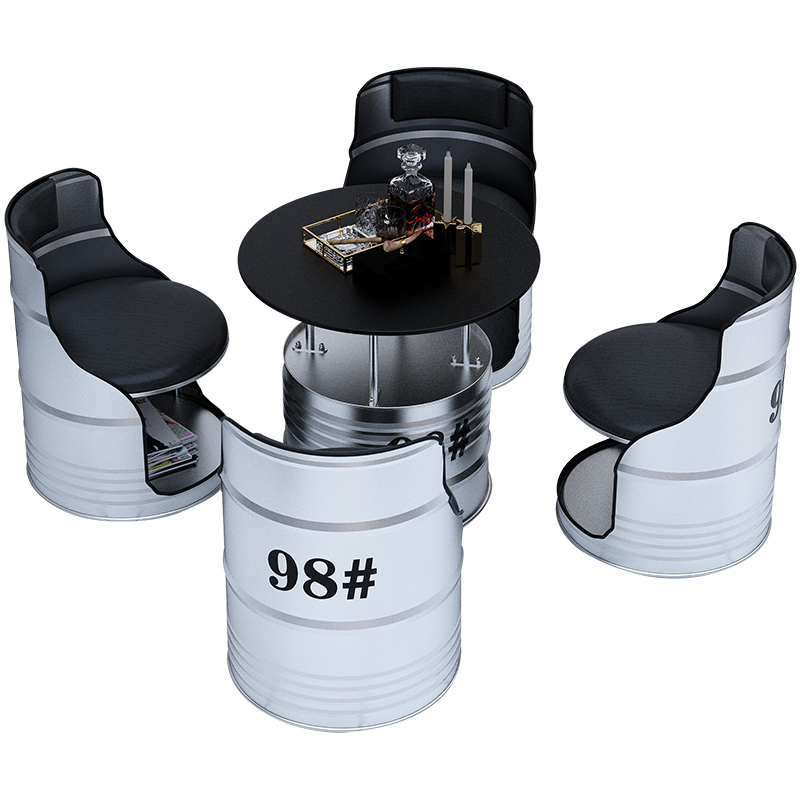 드럼통 의자 테이블 세트 컬러 복고 깡통 고깃집 철제 술집