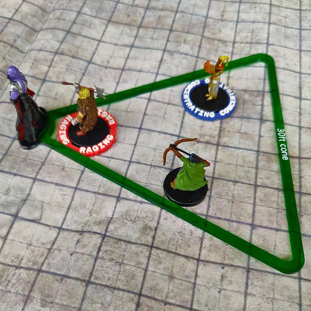 Futhark Area of Effect 주문 템플릿, 16개 세트 - 던전 앤 드래곤 및 기타 RPG와 호환되는 아크릴 DND AOE 데미지 마커 - 상품 이미지