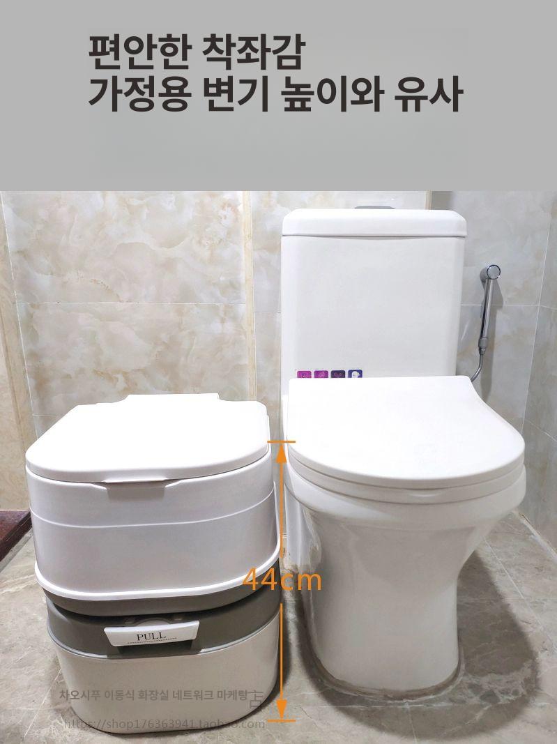 휴대용 양변기 보트용 소변기 간이 이동식 변기 캠핑용 화이트 24L 스트랩 오수 디스플레이 없음 - 상세 이미지 4