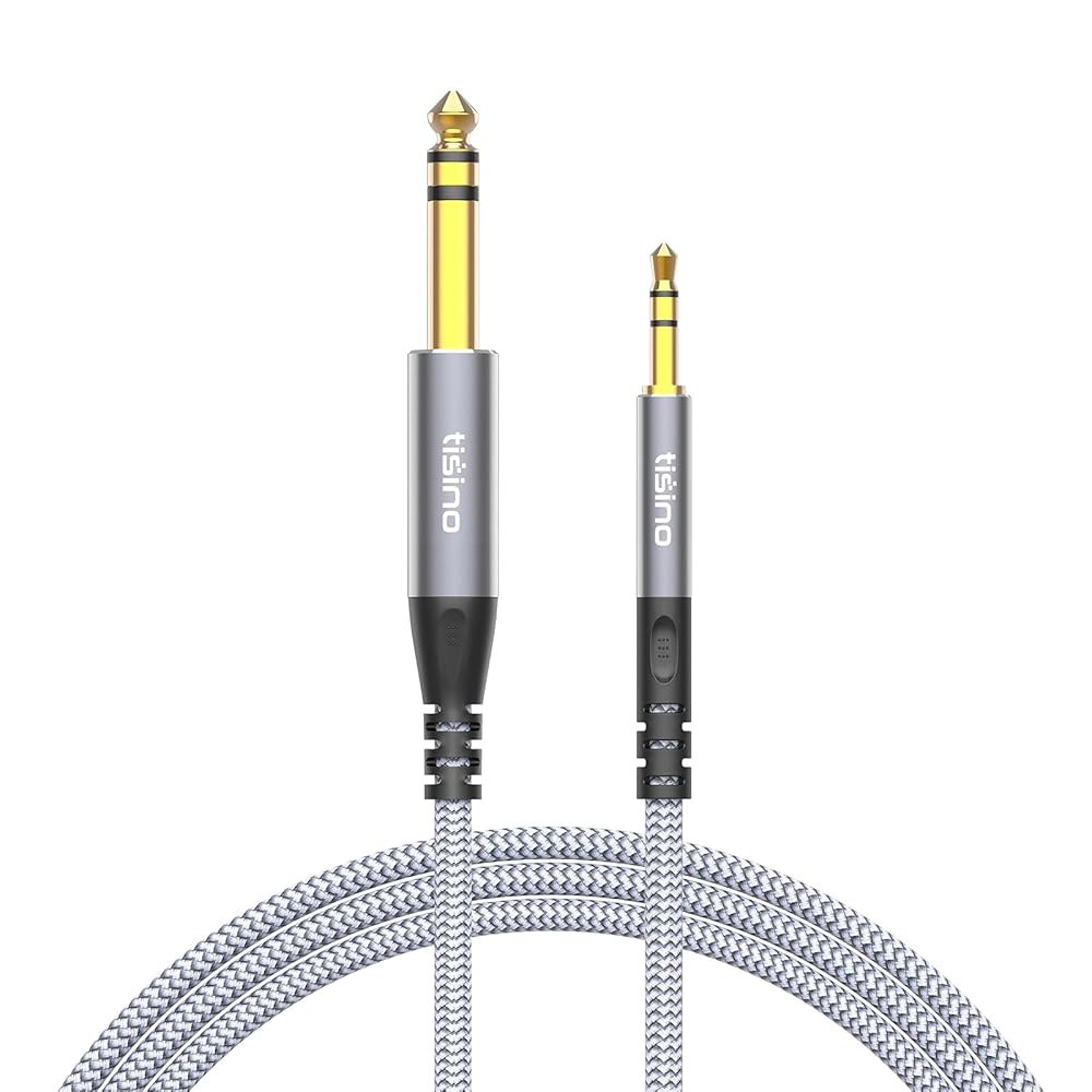 tisino 1/8 ~ 1/4 스테레오 케이블, 3.5mm 어댑터 Aux 코드 오디오 케이블 기타, 키보드 피아노, 노트북, 홈 시어터 장치, 스피커 및 앰프용 - 3m(10피트) - 상품 이미지