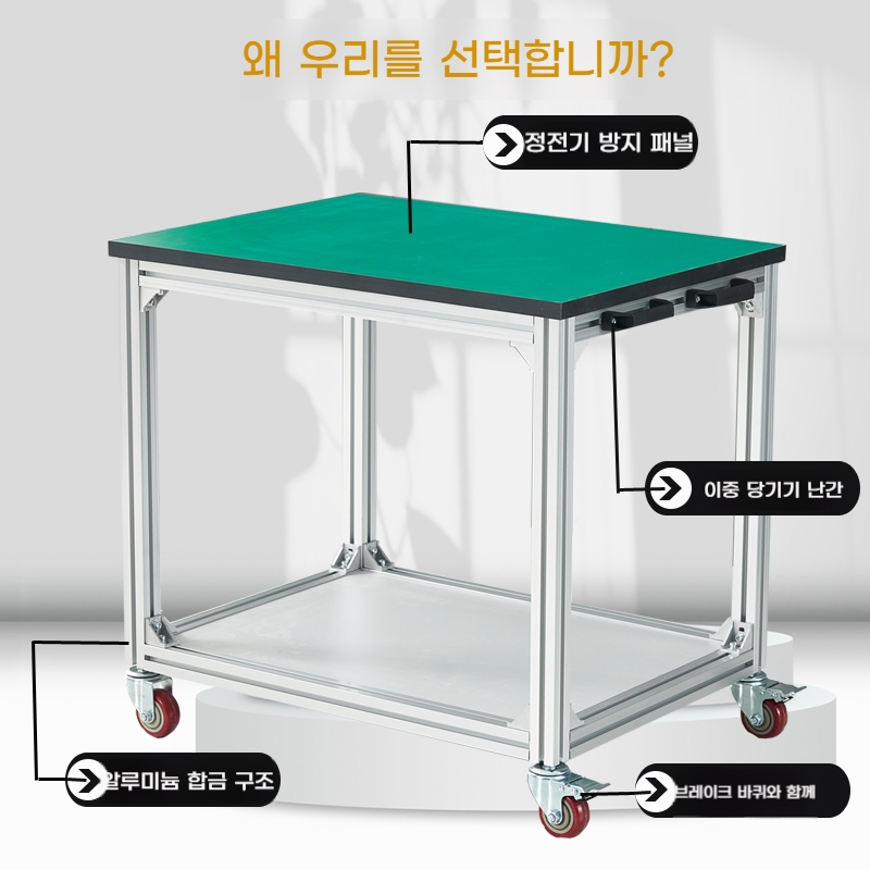 알루미늄 프로파일 이동식 테이블 산업용 A. 제 2 계층 항 정적 표 600400750mm - 상세 이미지 2