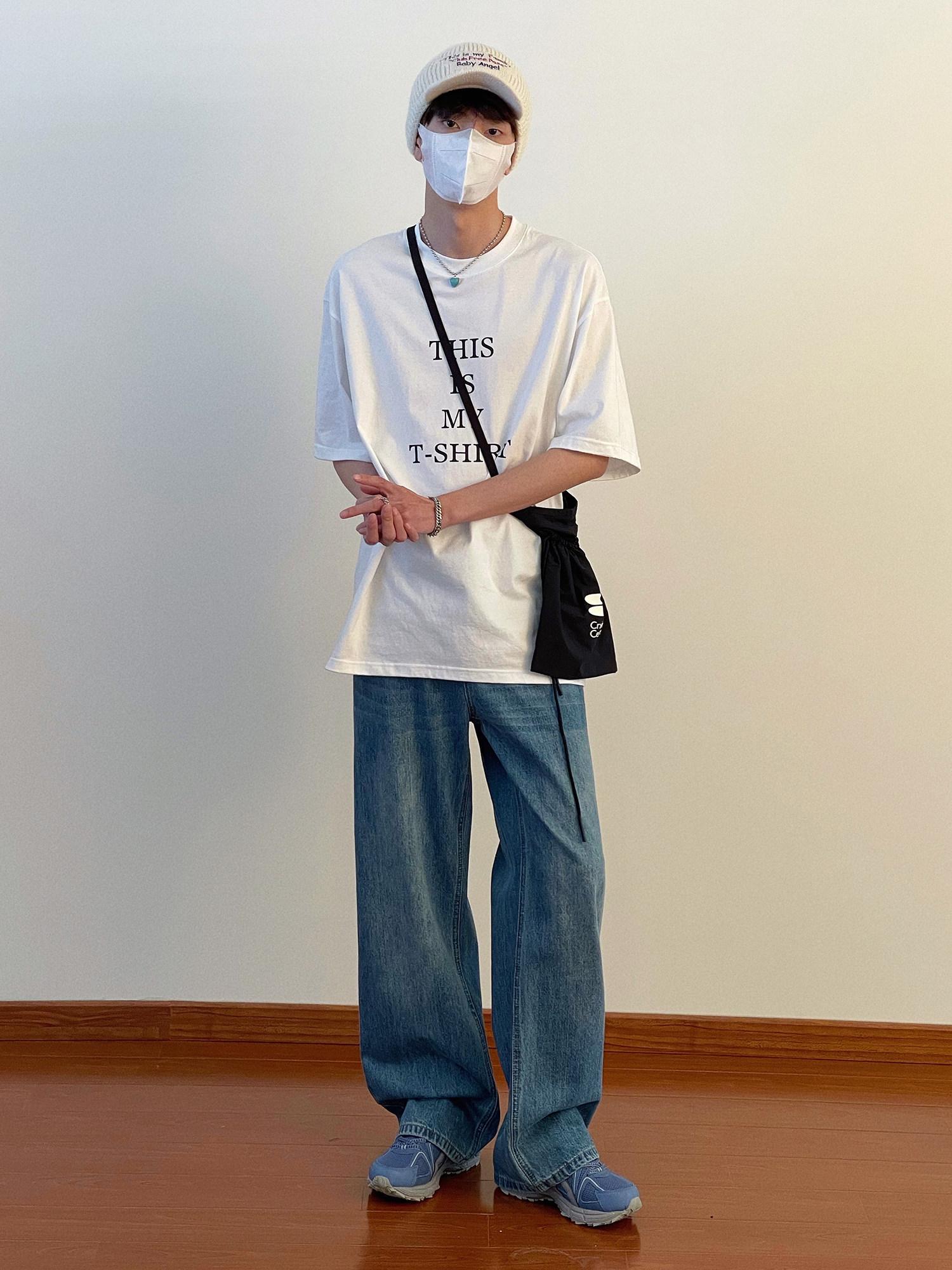 남성 와이드 팬츠 회색 카고 슬랙스 긴바지 - 상품 이미지