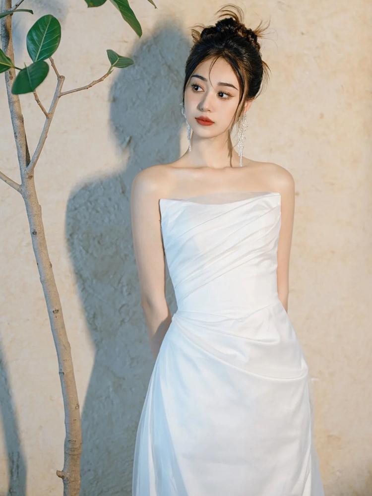 튜브탑드레스 셀프웨딩스냅 튤드레스 스튜디오 촬영용 - 상세 이미지 5