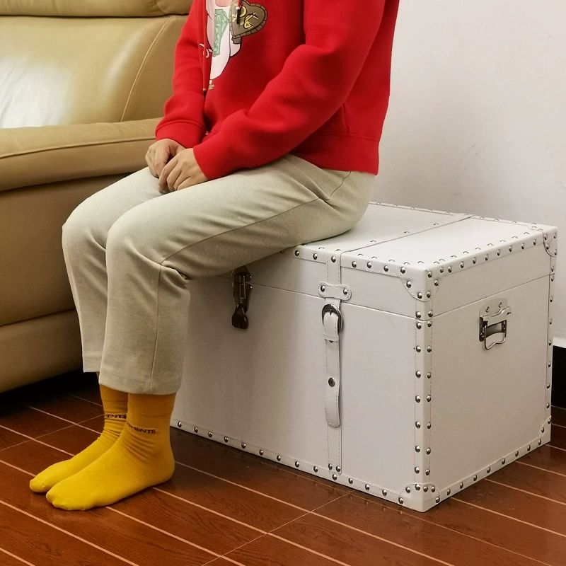 대형 해적 보물 상자 빈티지 박스 엔틱 보물함 모형 - 상세 이미지 4