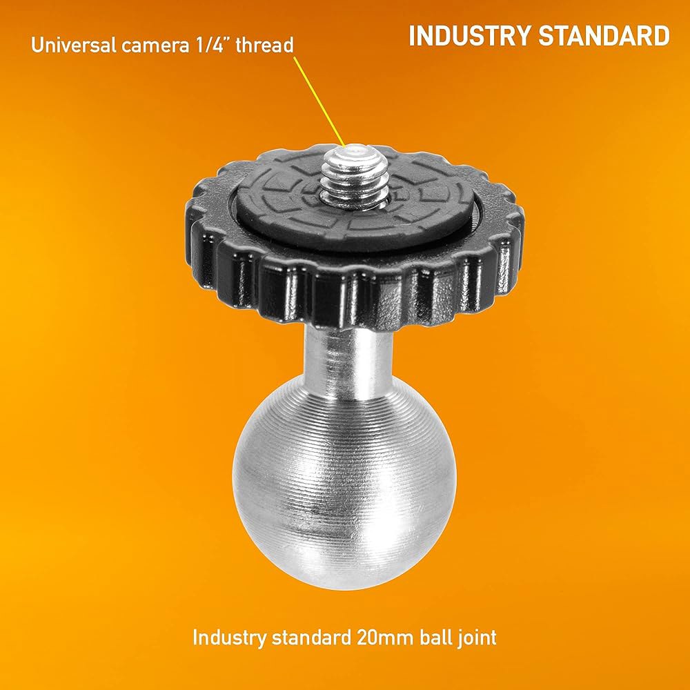 iBOLT Stream-Cast 오버헤드 천장/벽 금속 액세서리용 카메라 마운트, DSLR 기타 미니 프로젝터 0.6cm(1/4인치) 카메라, 스마트폰, 베이스 및 드릴 다각도 - 상세 이미지 3