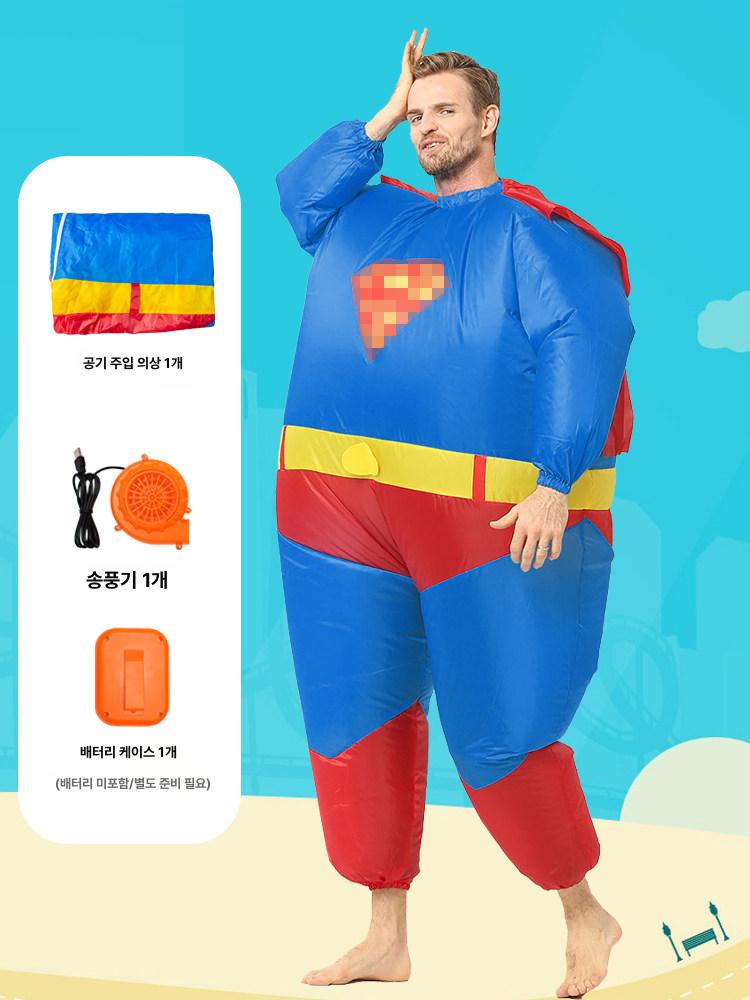 할로윈 코스튬 플레이 의상 올라프 슈퍼맨 배트맨 캡틴아메리카 헐크 돼지 에어수트 - 상세 이미지 3