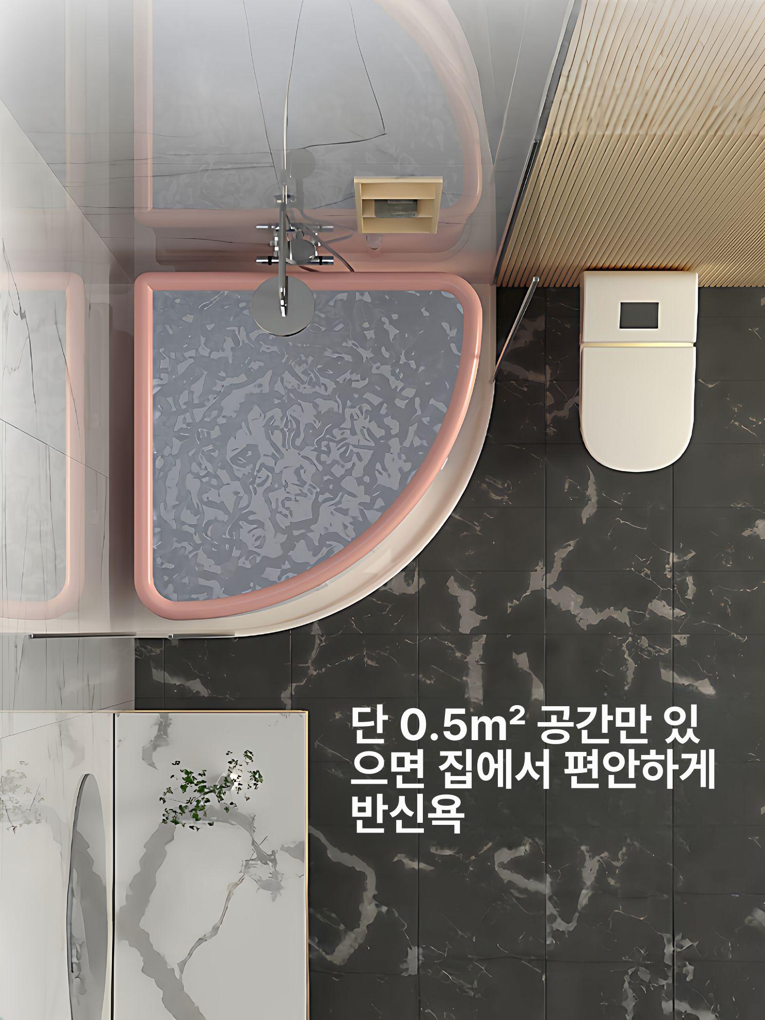 접이식 미니 욕실용 목욕통 휴대용 이동식 간이 원룸용 그라데이션퍼플 원터치접이식 + 목욕 5개 - 상세 이미지 3