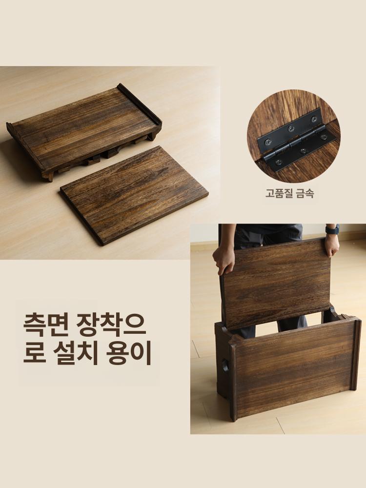 전통 소반 간이테이블 찻상 술상 자개상 좌탁 호족반 대형 80 x 38x34 - 상세 이미지 3