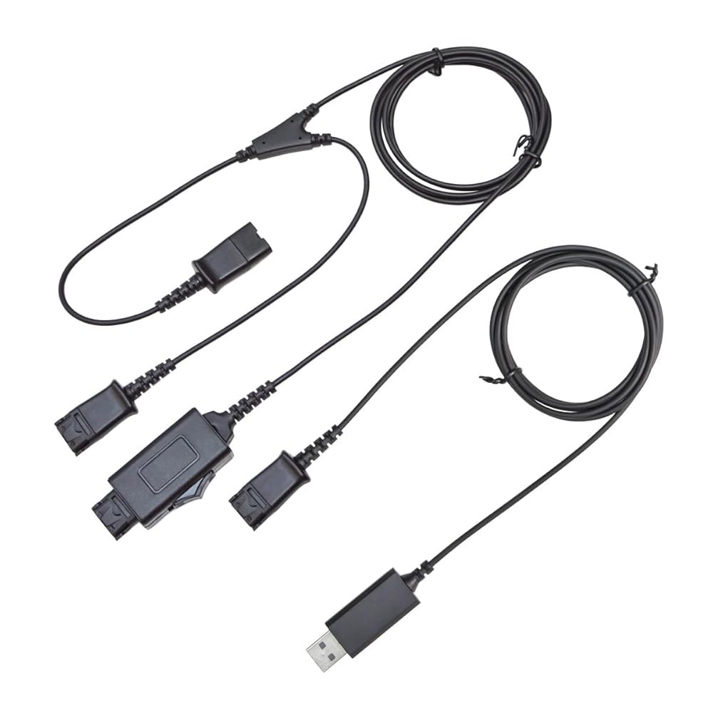 daily headset Y-스플리터 어댑터 Y-트레이닝 A Plantronics 2.4m(8피트) QD, 플러그 포함, 스위치 엔드 타입 USB 기타 마이크 케이블, - 상품 이미지