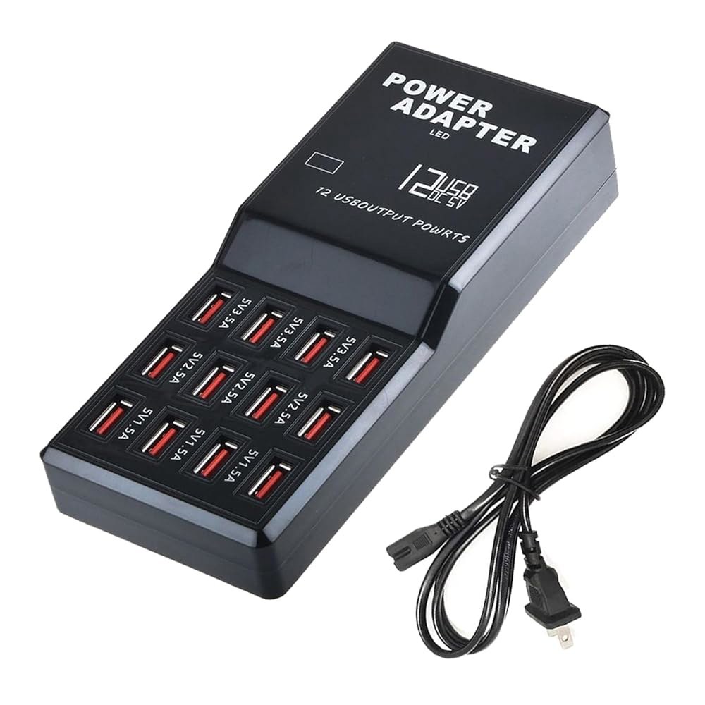 MaxLax USB 충전기 스테이션, 12포트 및 충전 60W 장치용 멀티 태블릿 기타 포트 다중 스마트폰, - 상품 이미지